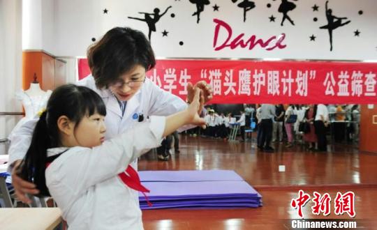“猫头鹰护眼计划”正在开展眼部公益健康筛查活动。(王从启/摄) 王从启 摄