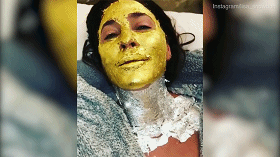 英国知名女主持敷24K纯金面膜金光闪闪 一小瓶花费约1500元