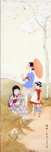 竹久梦二 樱花&nbsp;日本竹久梦二伊香保纪念馆收藏