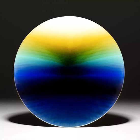 彩釉瓷盘，德田八十吉 三代 (Tokuda Yasokichi III，1933–2009), 1992年