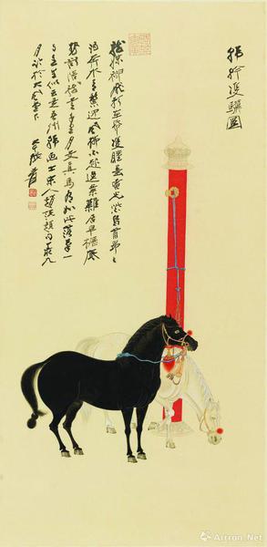 《韩干双骥图》，香港嘉德2018秋拍拍品，估价1200万—1600万元港元