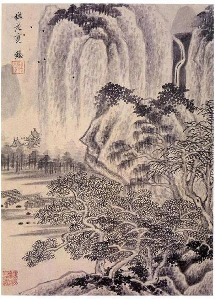 清 王鉴 《仿古山水册页》之一&nbsp; 1656年