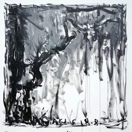 颜鸿，风景3，布面丙烯，220×220cm 2018