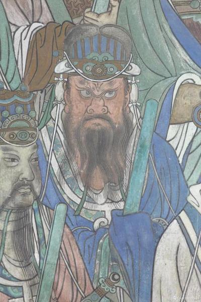 山西省永乐宫壁画?；ぱ芯吭?&nbsp;临摹临摹三清殿东壁 扶桑大帝局部 &nbsp;4.76×1.95m