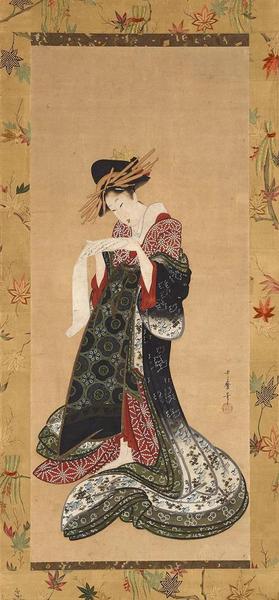 《艺妓读信》，喜多川歌麿（1753?1806），纸本设色，约1805?6年