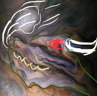 木星漩涡云中拍到神秘生物 网友：我看到了龙