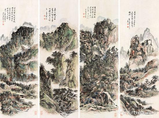 黄宾虹&nbsp;《山水四绝》&nbsp;7820万元