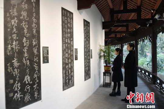 “杜甫千诗碑”吸引参观者?！“苍?摄