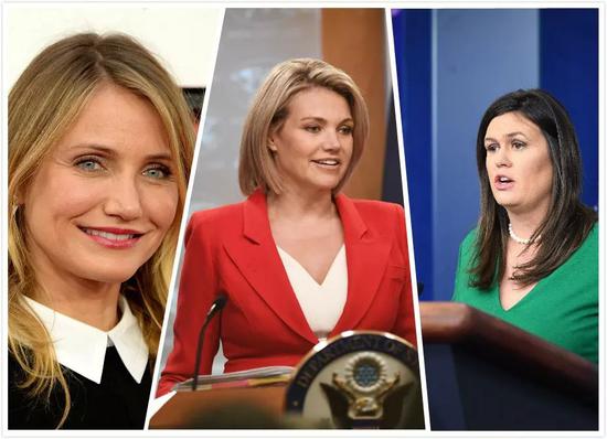 和政客家庭出身的桑德斯（右）相比，诺尔特确实带有些许卡梅隆·迪亚兹（左）的明星“范儿”。