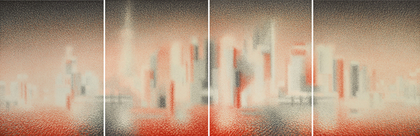 王舒野，上海浦东的时空裸体·即（114），233.7×173.5cm，墨、朱墨、麻纸，2018