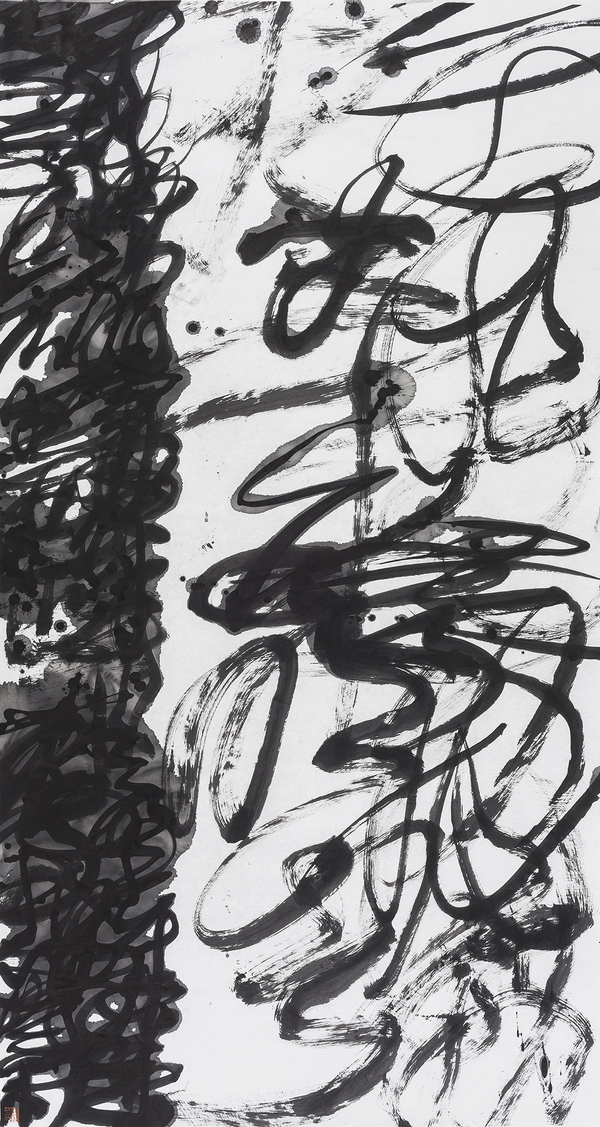 王冬龄，乱书，197×96cm，纸本水墨，2018
