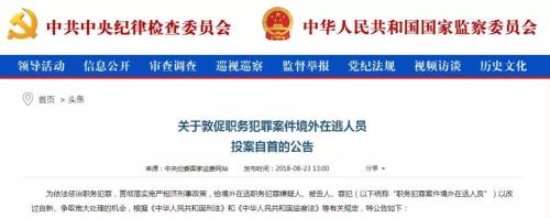 中央纪委国家监委网站截图