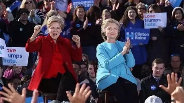 沃伦曾经助阵希拉里。资料来源：网络