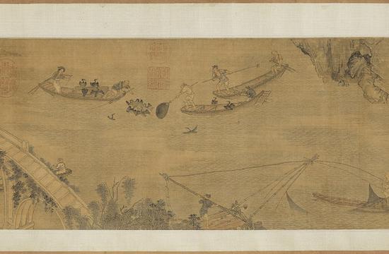 明 周臣《渔村图》局部 台北故宫博物院藏