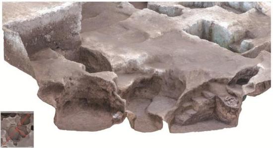 ▲史前房址F127、F129侧视。