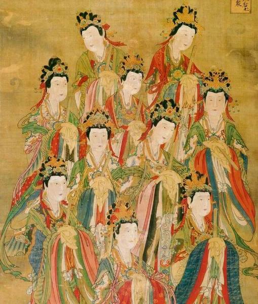 九天后土圣母诸神众，明代，绢本