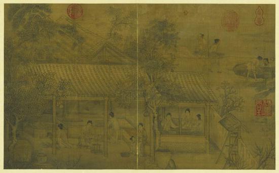 传宋刘松年《蚕事图》册页