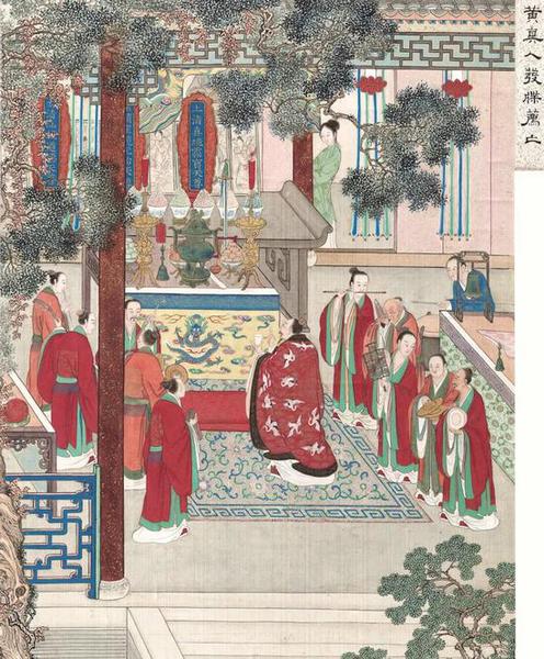 ▲《清宫珍宝皕美图》，清内府彩绘绢本