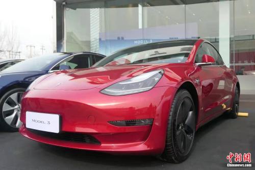 特斯拉Model 3。张旭 摄