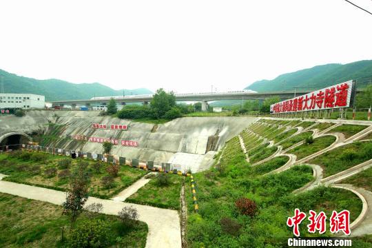 商合杭高铁大力寺隧道外观绿化。 张柏青/摄