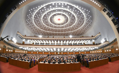 十三届全国人大二次会议现场。