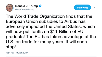 美国总统特朗普在社交媒体上的发言  来源：该社交媒体截图