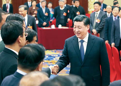 2019年3月4日下午，中共中央总书记、国家主席、中央军委主席习近平看望参加全国政协十三届二次会议的文化艺术界、社会科学界委员，并参加联组会，听取意见和建议。