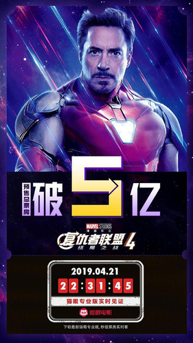 复联4中国内地预售票房破5亿 创中国影史预售记录