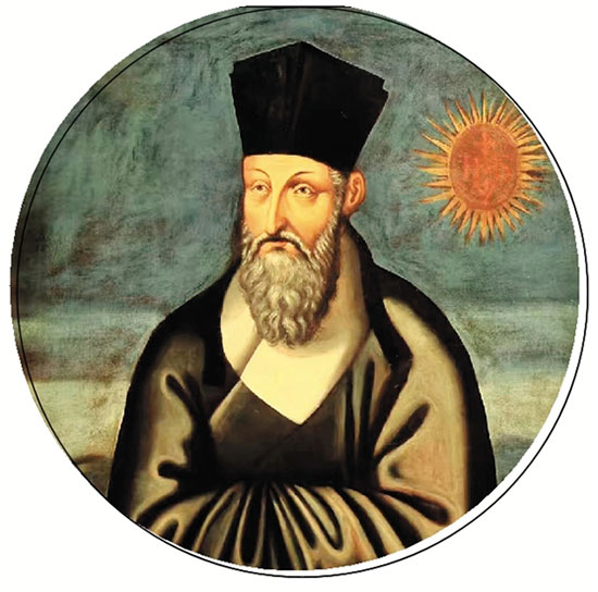 利玛窦（1552—1610）号西泰，又号清泰、西江。意大利马塞拉塔人。利玛窦出生于贵族家庭，1571年加入耶稣会。26岁时随意大利神父罗明坚前往印度传教。万历十一年（1583），途经澳门进入广东肇庆，并由此辗转于韶州、南昌、南京。在此期间利玛窦得以系统地学习中国传统文化，接触并结交了一批如叶向高、李贽、徐光启等明朝的士大夫，向他们传播天主教教义并介绍西方自然科学知识。万历二十九年（1601），利玛窦入京觐见，得到万历皇帝赏识并被允许留居北京。利玛窦在华28年，翻译、编撰了大量西方著作，如《天主实录》《几何原本》《坤舆万国全图》《同文算指》等。他是天主教在中国传教的最早开拓者，也是极大促进了东西方文化交流的科学家。