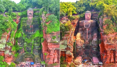 历经200天修缮 乐山大佛恢复昔日风采