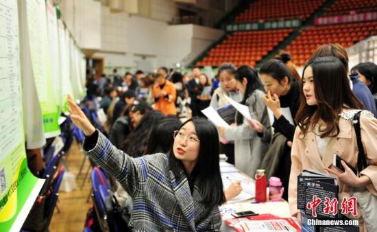 资料图：某大学举行就业双选会。<a target='_blank' href='http://www.chinanews.com/'>中新社</a>记者 于海洋 摄