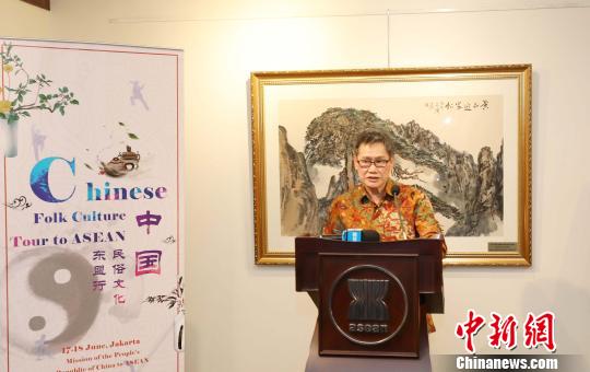 图为东盟秘书长林玉辉出席启动仪式并致辞 林永传 摄