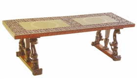 图2战国黑漆朱绘鸟足漆案_b