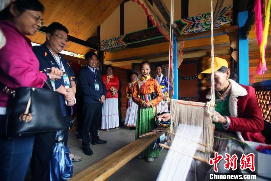 “小小讲解员”向游客讲解摩梭文化?！⊥趵?摄