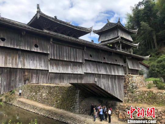 专家门站在如龙桥底部考察 周悦磊 摄