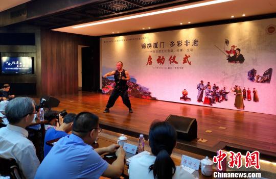 新垵五祖拳《五祖鹤阳拳》表演。　杨伏山 摄