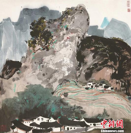 吴冠中的中国画《山水》，中国国家画院藏 主办方供图