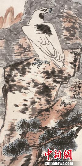李苦禅的中国画《白鹰》，中国国家画院藏 主办方供图