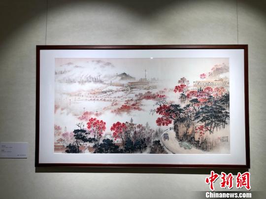 艺术馆中，有钱松喦家属授权复制的作品100多幅?！∷锶?摄