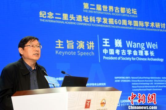 中国考古学会理事长王巍做主旨演讲?！∷镒苑?摄