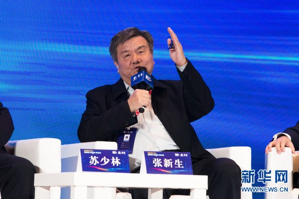 　未来移动通信论坛常务副理事长张新生。新华网 朱皓 摄