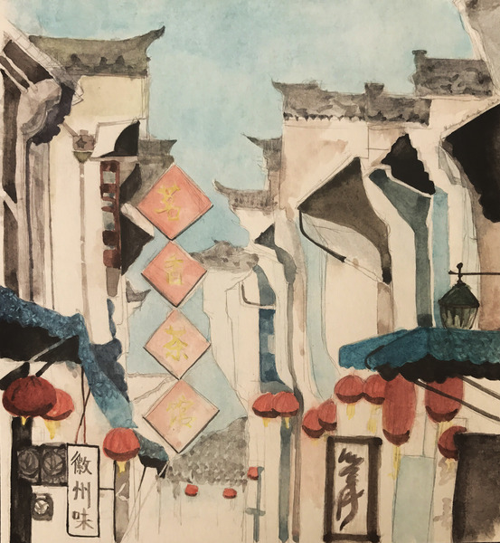 《徽州印象1》，学生姓名：郭晔萱