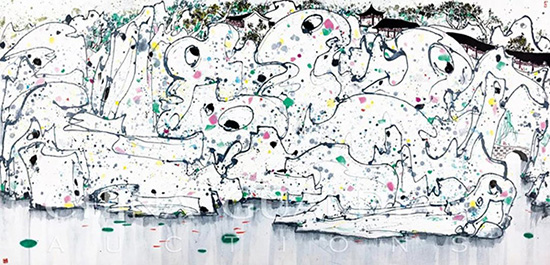 吴冠中 狮子林 设色纸本 镜心