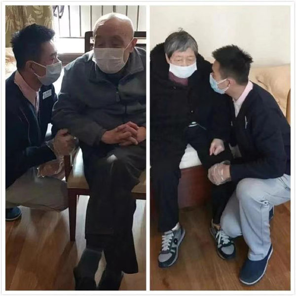 ▲中国远洋集团椿萱茂老年公寓一线养老人安抚长辈情绪