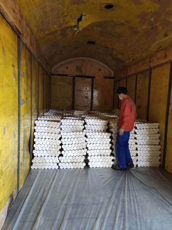 2月I3日邯郸货运中心沙河市网点装运到湖北省襄阳地区的挂面。摄影 付立柱