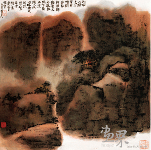 孤云与归鸟-68x68cm-1986年-赖少其