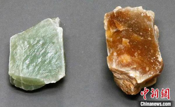 图为敦煌旱峡玉矿遗址出土的山料。(资料图)甘肃省文物考古研究所供图