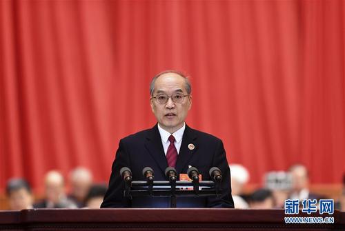 最高人民检察院检察长张军作最高人民检察院工作报告。 新华社记者 燕雁 摄