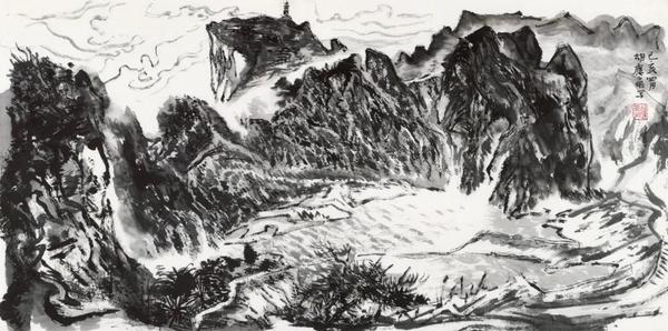 胡应康  写生之一  纸本设色  34×69cm