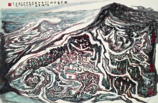 王永亮  秋染象外幽  纸本设色  71×47cm